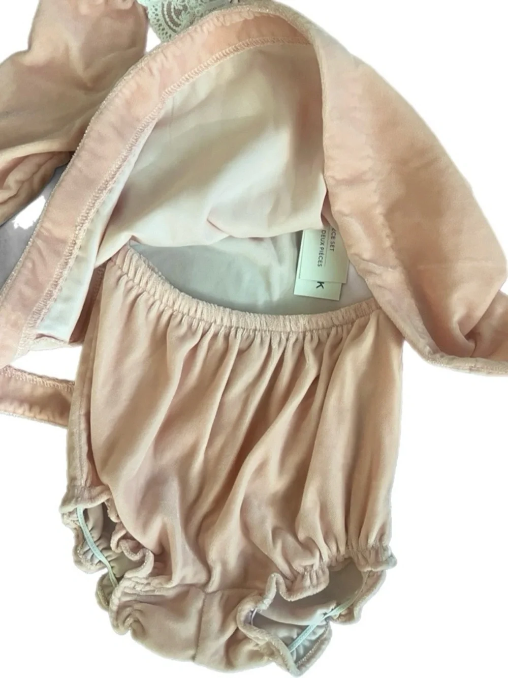 Janie and Jack Baby Velvet Collared Matching Set Pink 2-Piece 12-18M NWT